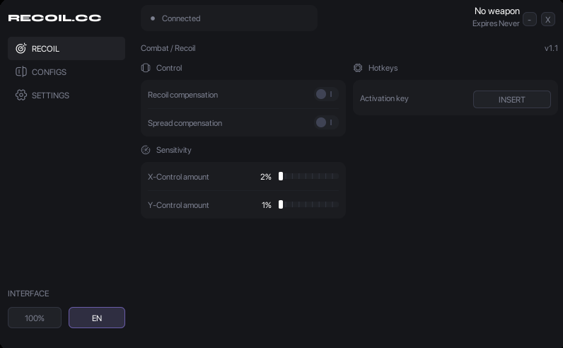 Recoil.cc recoil controls